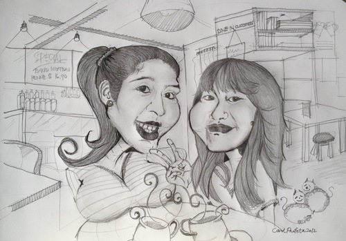 Cartoon: Joycee and Ee-Fung (medium) by ognub tagged friendship