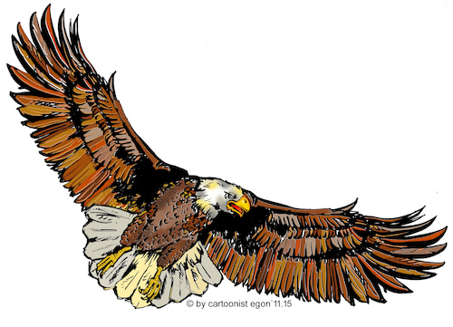 Cartoon: Fliegender Adler (medium) by cartoonist_egon tagged adler,luft,air,natur