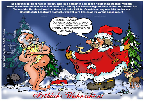 Cartoon: Fröhliche Weihnacht!Ihre ARGE (medium) by cartoonist_egon tagged christmas,weihnacht,heiligabend,bescherung,mann