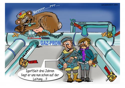 Cartoon: GASprom (medium) by cartoonist_egon tagged gasprom,schröder,putin
