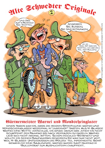 Cartoon: Mondscheinglaser und Warnei (medium) by cartoonist_egon tagged warneigärtner,mondscheinglaser,uckermark,schwedt