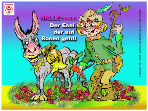 Cartoon: Postcard Halle (medium) by cartoonist_egon tagged fun,humor,regionales
