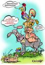 Cartoon: Bremer Stadtmusikanten (small) by cartoonist_egon tagged schweine,grippe,esel,hahn,hund