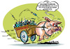 Cartoon: SAUmäßiger BlitzTransport (small) by cartoonist_egon tagged sau,schweine,grippe