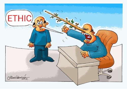 Cartoon: ETHIC (medium) by halisdokgoz tagged ethic