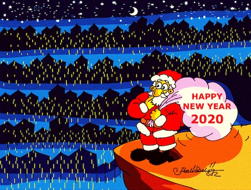 HAPPY NEW YEAR 2020 von halisdokgoz | Medien &amp; Kultur Cartoon | TOONPOOL
