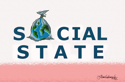 Cartoon: SOCIAL STATE IN THE WORLD (medium) by halisdokgoz tagged social,state,in,the,world
