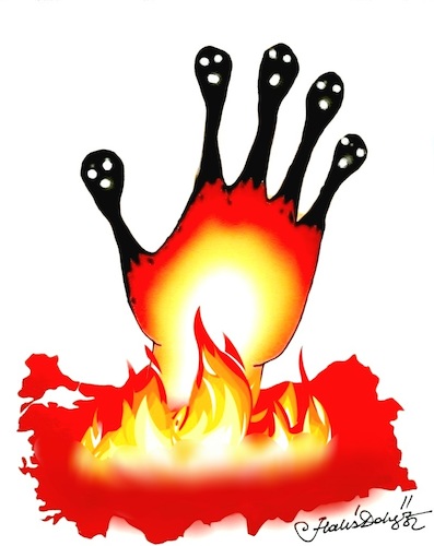 Cartoon: Turkey is burning (medium) by halisdokgoz tagged turkey,is,burning