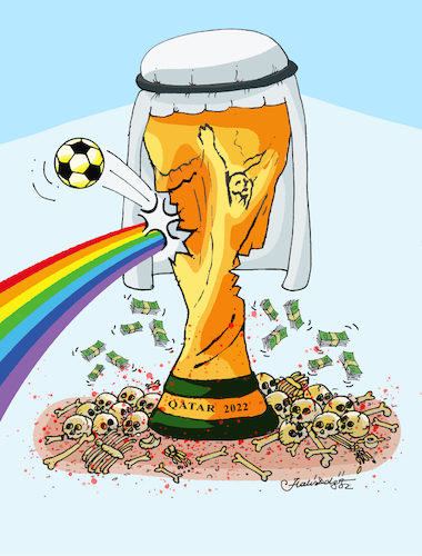 Cartoon: WORLD CUP QATAR 2022 (medium) by halisdokgoz tagged world,cup,qatar,2022
