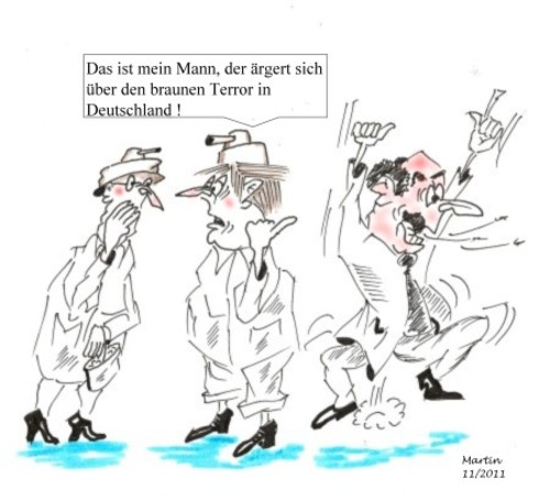 Cartoon: Brauner Terror (medium) by quadenulle tagged cartoon