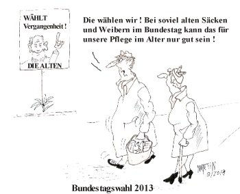 Cartoon: Bundestagswahl 2013 (medium) by quadenulle tagged politik,wahlen,partei,die,alten,bundestag