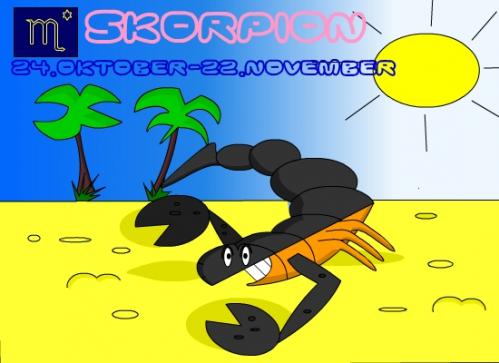 Cartoon: Skorpion (medium) by Tricomix tagged sternzeichen,geburtstag,skorpion,himmel,sonne,mond