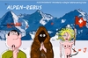 Cartoon: Alpenrebus (small) by Tricomix tagged eiger,mönch,jungfrau,jungfraujoch,alpen,rebus