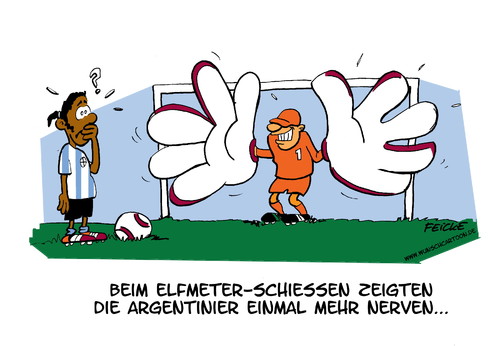 Cartoon: Germany vs. Argentina (medium) by Wunschcartoon tagged argentina,germany,soccer,elfmeter,messi,maradona,neuer