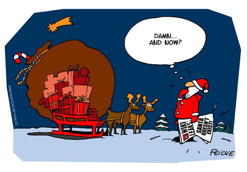 Cartoon: X-mas Leaks (medium) by Wunschcartoon tagged christmas,xmas,wikileaks,assange,santa,claus