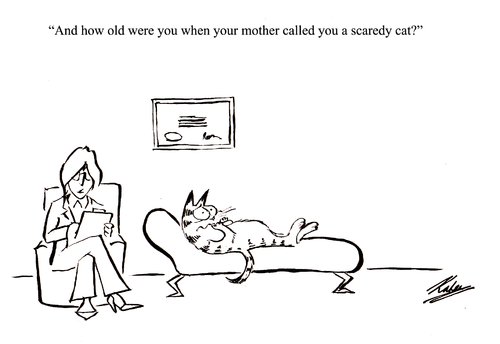 Cartoon: Cat Complex (medium) by pinkhalf tagged cat,parents,freud,psychiatry,doctor,therapy