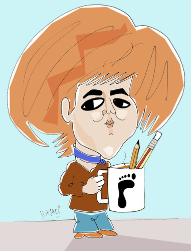 Cartoon: ASLI YÜCEL (medium) by Hayati tagged berlin,ayak,izleri,adim,boyacioglu,hayati,cizer,tuerkei,der,aus,yuecel,asli,karikaturist