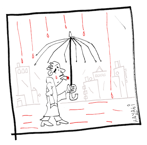 Cartoon: Es regnet (medium) by Hayati tagged regen,yagmur,schirm,regenschirm,semsiye,umbrella,krieg,war,kritik,cartoon,karikatur,hayati,boyacioglu,regen,yagmur,schirm,regenschirm,semsiye,umbrella,krieg,war,kritik,cartoon,karikatur,hayati,boyacioglu