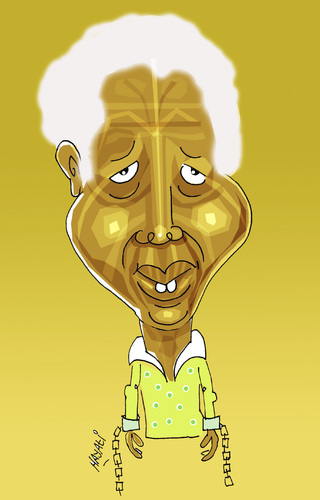 Cartoon: Happy Birthday Mandela (medium) by Hayati tagged berlin,boyacioglu,hayati,afrika,94,mandela,nelson,nelson mandela,nelson,mandela