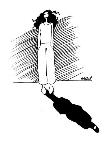 Cartoon: Migrantin (medium) by Hayati tagged migrantin,türkin,integration,uyum,religion,west,ost,hayati,boyacioglu