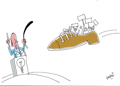 Cartoon: Schuhe (medium) by Hayati tagged schuhe,diyarbakir,recep,tayyip,erdogan,akp,bdp,toleranz,kurdenproblematik,hayati,boyacioglu,berlin,schuhe,diyarbakir,kurdenproblematik,toleranz,politiker