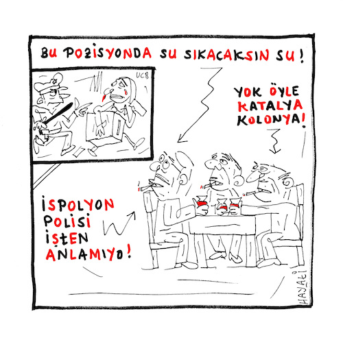 Cartoon: Was ist los in Spanien ? II (medium) by Hayati tagged katalonien,spanien,unabhaengigkeit,tuerkei,maennerteehaus,catalunien,election,wahlen,referendam,referandum,ausschreiitungen,hayati,boyacioglu,cartoon,karikatur,karikatür,berlin,katalonien,spanien,unabhaengigkeit,tuerkei,maennerteehaus,catalunien,election,wahlen,referendam,referandum,ausschreiitungen,hayati,boyacioglu,cartoon,karikatur,karikatür,berlin