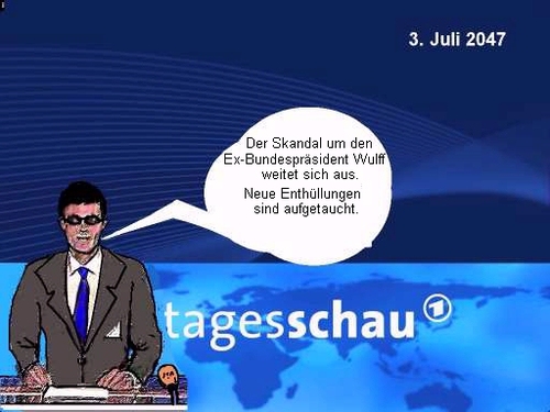 Cartoon: Neue Skandalenthüllungen (medium) by sier-edi tagged enthüllungen,tagesschau,bundespräsident,wulff
