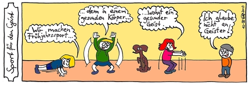 Cartoon: Sportsgeist (medium) by weltalf tagged frühling,frühsport,sport,geist,geister,sportsgeist