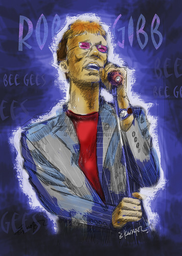Cartoon: GOODBYE ROBIN GIBB!! (medium) by donquichotte tagged beegees
