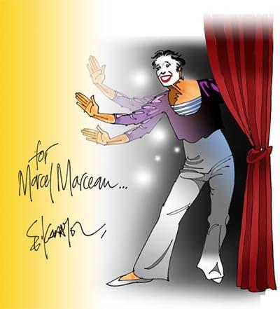 Cartoon: MARCEL MARCEAU (medium) by donquichotte tagged marcel