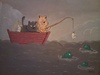 Cartoon: fishing cat (small) by claude292 tagged cat,mouse