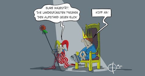 Cartoon: 171120KopfAb (medium) by Marcus Gottfried tagged kopf,ab,köpfen,merkel,corona,covid,landesfürst,landesregierung,bundesland,einigung,maßnahmen,lockdown,kopf,ab,köpfen,merkel,corona,covid,landesfürst,landesregierung,bundesland,einigung,maßnahmen,lockdown