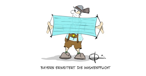 Cartoon: 20210112-Maskenpflicht (medium) by Marcus Gottfried tagged bayern,ffp2,maskenpflicht,söder,corona,covid,bayern,ffp2,maskenpflicht,söder,corona,covid