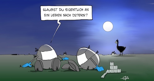 Cartoon: 20210409-LebenNchCoronaOstern (medium) by Marcus Gottfried tagged ostern,ei,corona,covid,ostern,ei,corona,covid