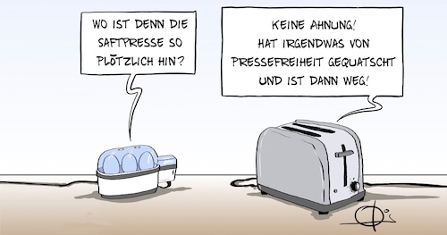 Cartoon: 20210420-Pressefreiheit (medium) by Marcus Gottfried tagged pressefreiheit,freiheit,demokratie,meinungsfreiheit,saft,saftpresse,toaster,pressefreiheit,freiheit,demokratie,meinungsfreiheit,saft,saftpresse,toaster