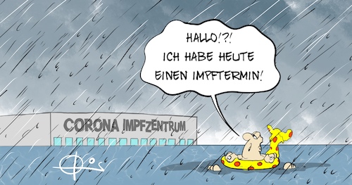 Cartoon: 20210715-Impftermin (medium) by Marcus Gottfried tagged impfung,corona,termin,impfzentrum,hochwasser,regen,überschwemmungen,impfung,corona,termin,impfzentrum,hochwasser,regen,überschwemmungen