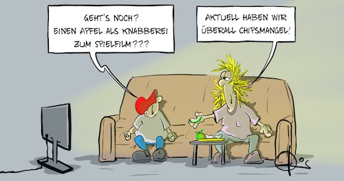 Cartoon: 20211020-Chipsmangel (medium) by Marcus Gottfried tagged industrie,china,chips,leiter,knabberei,apgel,essen,tv,fernsehen,spielfilm,industrie,china,chips,leiter,knabberei,apgel,essen,tv,fernsehen,spielfilm