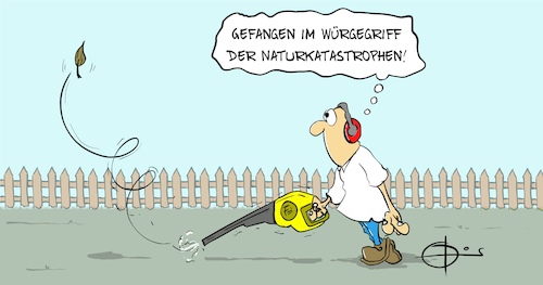 Cartoon: 20211107-Wuergegriff (medium) by Marcus Gottfried tagged klima,klimawandel,natur,naturkatastrophen,umwelt,umweltschutz,bläzter,herbst,laubsauger,klima,klimawandel,natur,naturkatastrophen,umwelt,umweltschutz,bläzter,herbst,laubsauger