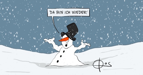 Cartoon: 20220331-Schneemann (medium) by Marcus Gottfried tagged schneeman,schnee,wetter,wintereinbruch,winter,schneeman,schnee,wetter,wintereinbruch,winter