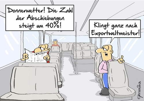 Cartoon: Abschiebezahlen (medium) by Marcus Gottfried tagged marcus,freude,gewinn,gespräch,bus,heimat,verfolgung,krieg,wanderung,asyl,flucht,export,flüchtling,weltmeister,gottfried,cartoon,karikatur,weltmeister,flüchtling,export,flucht,asyl,wanderung,krieg,verfolgung,heimat,bus,gespräch,gewinn,freude,marcus,gottfried,cartoon,karikatur