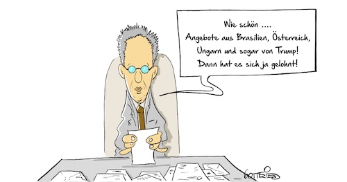 Cartoon: Angebote (medium) by Marcus Gottfried tagged maaßen,rechts,entlassung,bundesverfassungsschutz,verfassungsschutz,marcus,gottfried,maaßen,rechts,entlassung,bundesverfassungsschutz,verfassungsschutz,marcus,gottfried