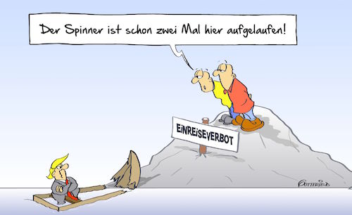 Cartoon: Aufgelaufen (medium) by Marcus Gottfried tagged einreiseverbot,trump,insel,gericht,absage,us,justiz,migranten,sinken,boot,schiff,schiffbruch,grenze,mexiko,islam,muslime,grenzen,zaun,mauer,lernfähig,pleite,untergang,freunde,marcus,gottfried,cartoon,karikatur,einreiseverbot,trump,insel,gericht,absage,us,justiz,migranten,sinken,boot,schiff,schiffbruch,grenze,mexiko,islam,muslime,grenzen,zaun,mauer,lernfähig,pleite,untergang,freunde,marcus,gottfried,cartoon,karikatur