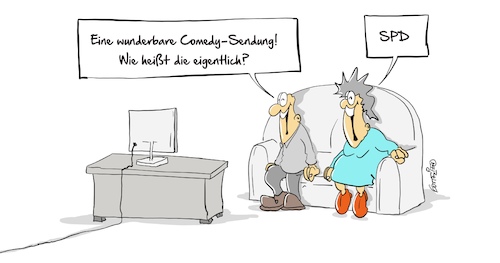 Cartoon: Comedysendung (medium) by Marcus Gottfried tagged spd,bürgergeld,bürger,hartz4,nahles,reform,groko,spd,bürgergeld,bürger,hartz4,nahles,reform,groko