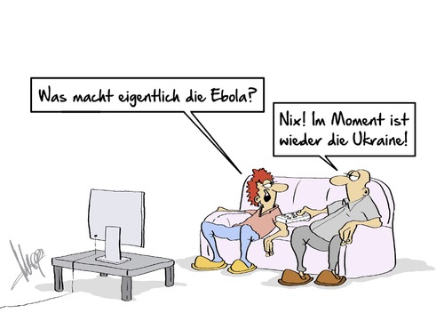 Cartoon: die Ebola (medium) by Marcus Gottfried tagged ebola,ukraine,unterhaltung,nachrichten,nachrichtenflur,krankheit,abgestumpft,wechsel,thema,themen,krieg,entertainment,marcus,gottfried,cartoon,karikatur,ebola,ukraine,unterhaltung,nachrichten,nachrichtenflur,krankheit,abgestumpft,wechsel,thema,themen,krieg,entertainment,marcus,gottfried,cartoon,karikatur