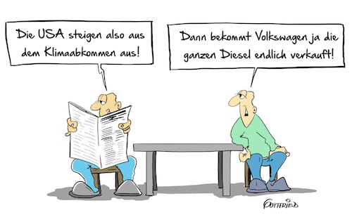 Cartoon: Dieselverkauf (medium) by Marcus Gottfried tagged diesel,verkauf,dieselgate,klimaabkommen,klima,trump,paris,usa,europa,volkswagen,abgas,werte,dieselmanupulation,manupulation,abgswerte,prüfstand,absatz,verkaufen,vw,freude,marcus,gottfried,cartoon,karikatur,diesel,verkauf,dieselgate,klimaabkommen,klima,trump,paris,usa,europa,volkswagen,abgas,werte,dieselmanupulation,manupulation,abgswerte,prüfstand,absatz,verkaufen,vw,freude,marcus,gottfried,cartoon,karikatur