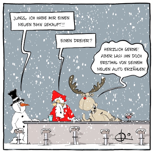 Cartoon: DreierBMW (medium) by Marcus Gottfried tagged weihnachtsmann,nikolaus,rudolph,rentier,auto,kaufen,dreier,weihnachtsmann,nikolaus,rudolph,rentier,auto,kaufen,dreier