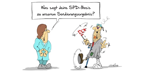 Cartoon: Ergebnis (medium) by Marcus Gottfried tagged sondierungsergebnis,sondierung,cdu,csu,spd,merkel,schulz,koalition,basis,ablehnung,cartoon,karikatur,marcus,gottfried,sondierungsergebnis,sondierung,cdu,csu,spd,merkel,schulz,koalition,basis,ablehnung,cartoon,karikatur,marcus,gottfried