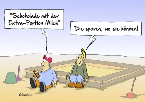 Cartoon: Extraportion (medium) by Marcus Gottfried tagged schokolade,milch,milchpreis,landwirtschaft,werbung,subventionen,kinder,spielplatz,sandkasten,extraportion,schokoriegel,betrug,billig,teuer,versprechen,kuh,lebensmittel,pries,wert,wertigkeit,freunde,marcus,gottfried,cartoon,karikatur,schokolade,milch,milchpreis,landwirtschaft,werbung,subventionen,kinder,spielplatz,sandkasten,extraportion,schokoriegel,betrug,billig,teuer,versprechen,kuh,lebensmittel,pries,wert,wertigkeit,freunde,marcus,gottfried,cartoon,karikatur