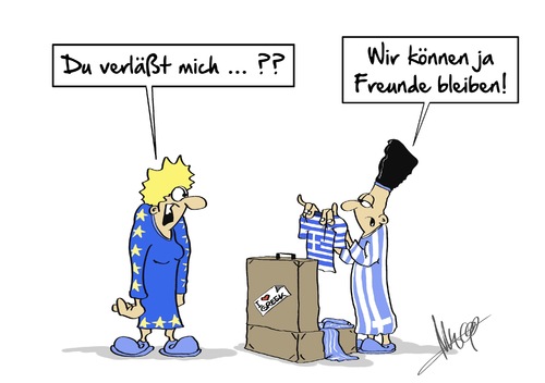 Cartoon: Freunde bleiben (medium) by Marcus Gottfried tagged eu,europa,griechenland,rettungsschirm,rettung,bank,geld,pleite,staatsbankrott,währung,ausstieg,währungsunion,geldpolitik,verlassen,trennung,scheidung,auszug,floskel,koffer,packen,freunde,marcus,gottfried,cartoon,karikatur,eu,europa,griechenland,rettungsschirm,rettung,bank,geld,pleite,staatsbankrott,währung,ausstieg,währungsunion,geldpolitik,verlassen,trennung,scheidung,auszug,floskel,koffer,packen,freunde,marcus,gottfried,cartoon,karikatur