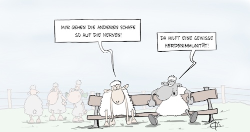 Cartoon: Herdenimmunität (medium) by Marcus Gottfried tagged corona,immunität,herdenimmunität,impfung,durchsuchung,corona,immunität,herdenimmunität,impfung,durchsuchung